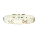 Bone Leather Dog Collars for Small Large Dogs: Stylish, Durable, Customizable  ourlum.com WHITE XS 