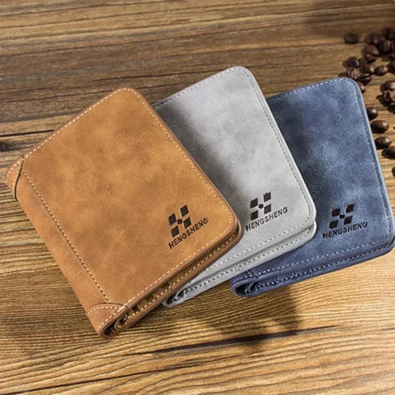 Slim Leather Hipster Wallet: Stylish Billfold with Multiple Compartments