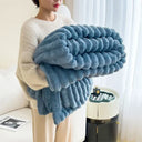 Winter Warm Blanket Skin-Friendly Striped Bedspread Throw