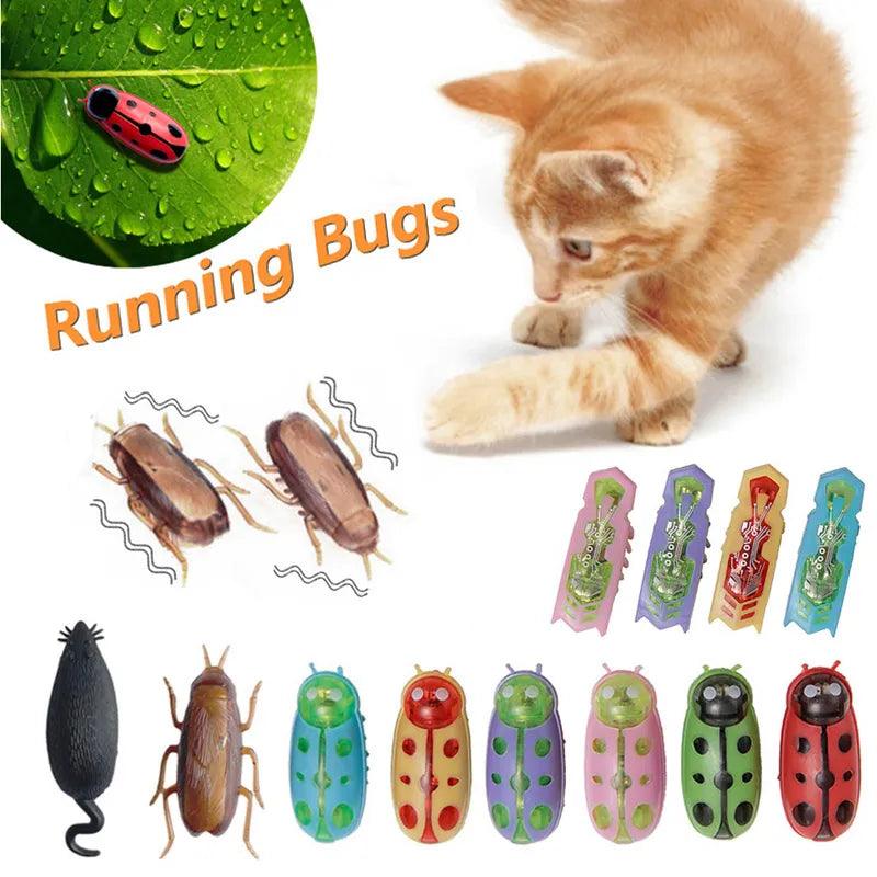 Automatic Bug Cat Toy: Interactive Escape Mini Robot for Cats - Battery Operated Vibration Insect Ladybug - Fun Pet Playtime  ourlum.com   