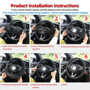 Artificial Leather Three-Dimensional Embossed Car Steering Wheel Cover 14.5-15 Inches