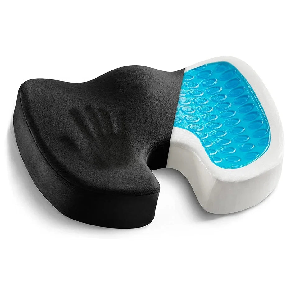 Gel Memory Foam U-Shaped Tailbone Seat Cushion for Back Pain Relief in Office and Car