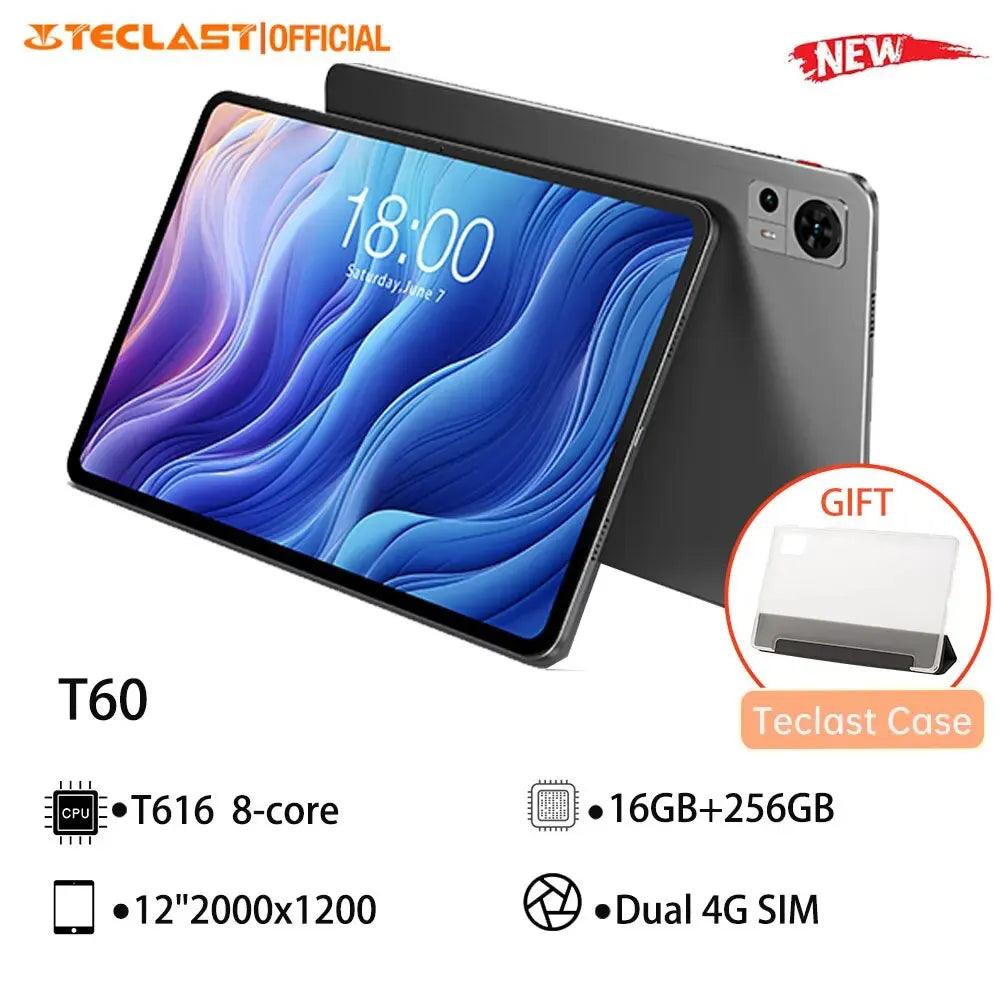 Teclast T60 2023 12" 2K Tablet Android 14 2000x1200 16GB RAM 256GB ROM UNISOC T616 Octa Core 4G Network Type-C 18W Fast Charging  ourlum.com GRAY  