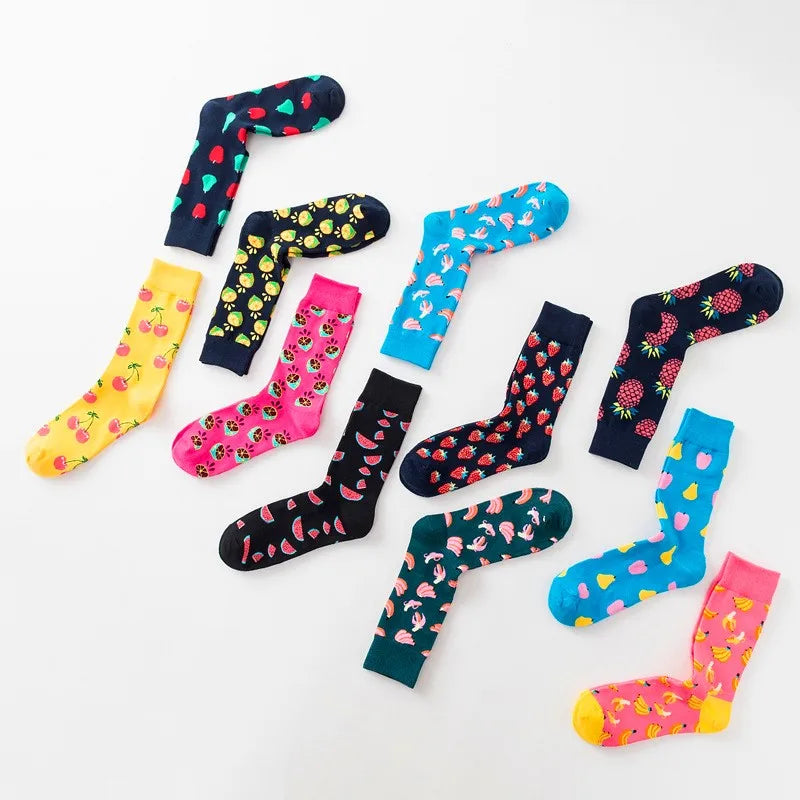 Colorful Fruit Print Cotton Socks for Men and Women - Trendy Street Style Fashion Piece  Our Lum   