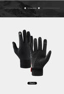 Autumn Winter Outdoor Cycling Gloves Touch Screen Nonslip Black