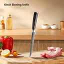 Professional Damascus Kitchen Knife Set with Santoku Cleaver