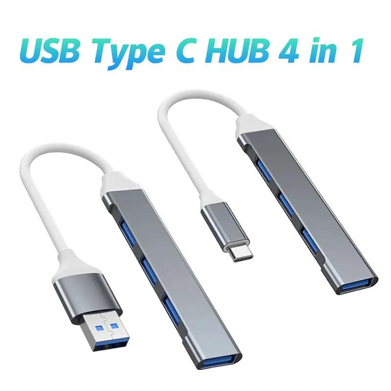 Ultra-Slim USB-C 4-Port Hub with Multi-Splitter Functionality  ourlum.com   