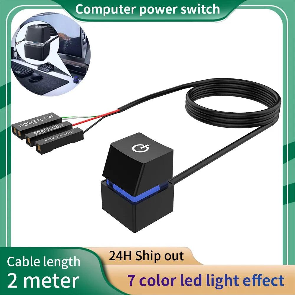 Colorful LED Desktop Switch: Vibrant Lights & Easy Access to Power Settings  ourlum.com   