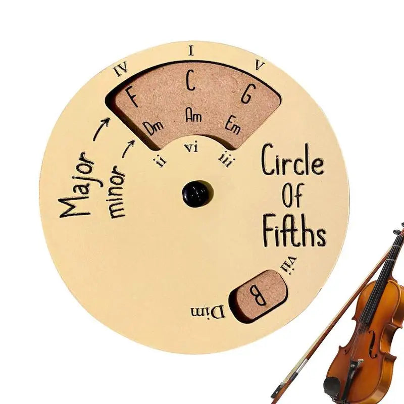 2023 Circle Of Fifths Wheel Guitar Chord Wheel Wooden Melody Tool Musical Instruments And Accessories Chord Wheel For Musicians