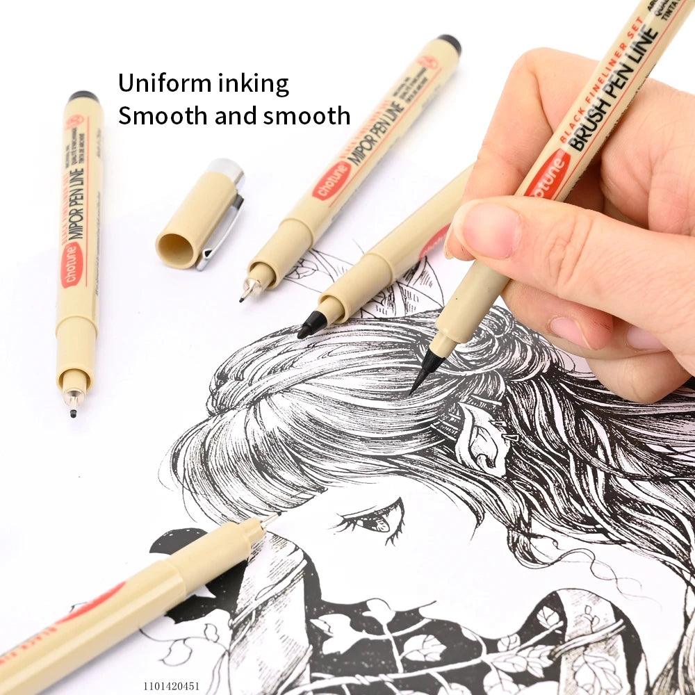 Manga Drawing and Sketching Pigment Liner Pen Set - Art Supplies for Precision Artwork  ourlum.com   