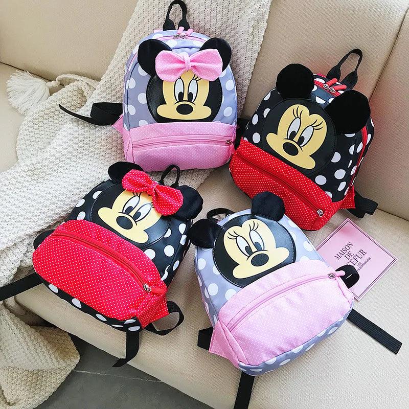 Mickey & Minnie Floral Denim Backpack: Disney Kids School Bag  ourlum.com   