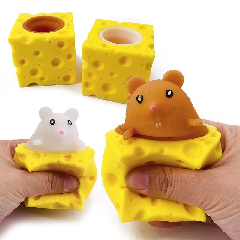 Pet Cheese Mouse Stress Ball: Fun Squirrel Cup Fidget Toy  ourlum.com   