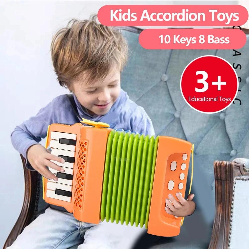 Kids Accordion Mini Toy Musical Instruments 10 Keys 8 Bass For Accordions for Kids Musical Instrument Educational Toys Gifts