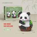 Kawaii Panda Micro Building Block Animals Toy: Creative DIY Assembled Bricks, Christmas Gift  ourlum.com W1109(Easy version)  