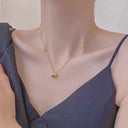 Trendy Simple Gold Color Heart Pendant Chokers Necklace