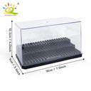 Model Collection Display Case for Building Blocks and Figures  ourlum.com black with box  