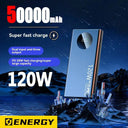 50000mAh Ultra-Slim 120W High-Speed Charging Power Bank - External Battery for Mobile Devices