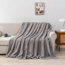 1pc Solid Color Flannel Blanket Soft Warm Throw for Travel