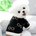 Chic Striped Winter Pet Sweater: Stylish & Cozy Knitted Cardigan for Dogs & Cats  ourlum.com Dark Brown XS 