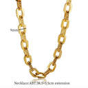 Thick Stainless Steel Cuban Link Jewelry Set Waterproof Gold Plated Hiphop Style