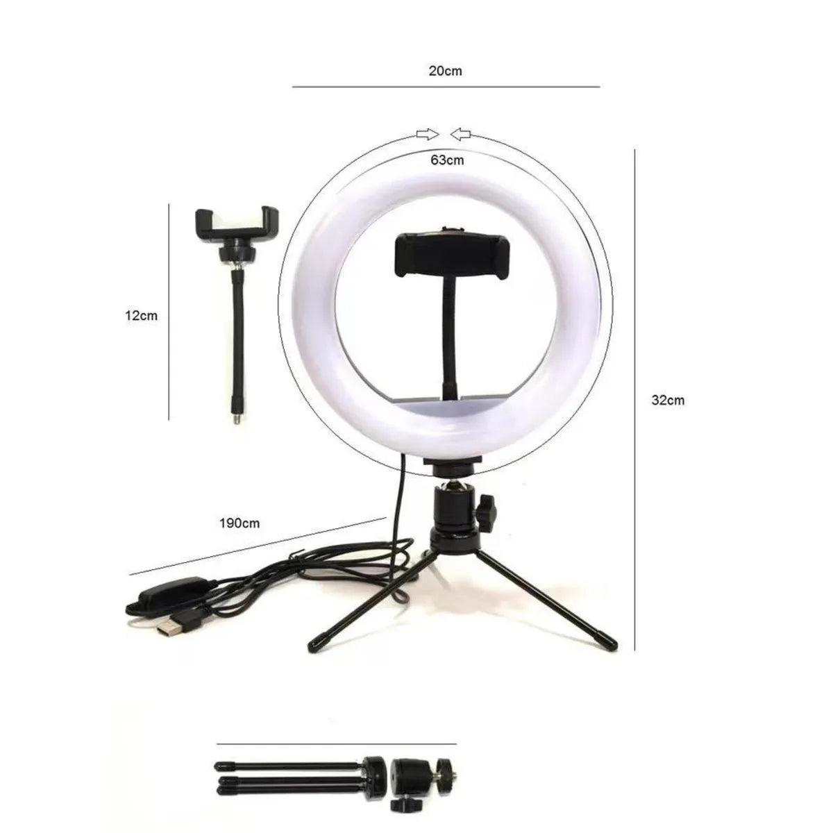 Ring Light 8" with Table Tripod and Cell Phone Holder - Professional Studio Lighting Solution  ourlum.com   