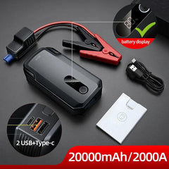 High-Power Car Jump Starter and Portable Power Bank for Emergency Charging