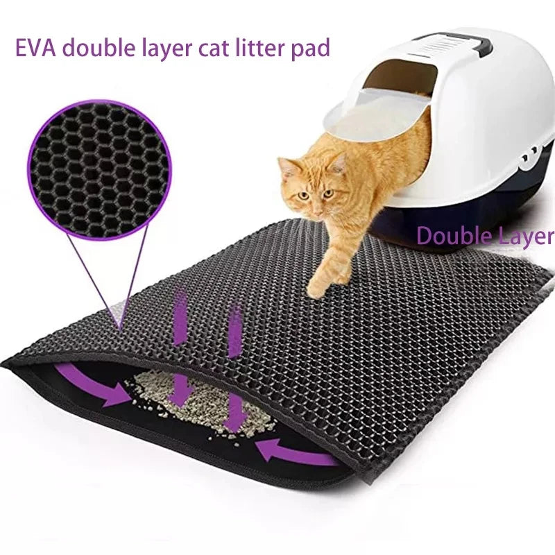 EVA Double Layer Cat Litter Pad: Waterproof Non-slip Filter Mat  ourlum.com   