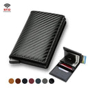 Sleek Carbon Fiber RFID Trifold Wallet for Men Black Holder