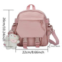 Fashion Kawaii Mini Backpack Women Shoulder Bag for Teenage Girls Multi-Function Small Bagpack Ladies Travle School Backpacks  ourlum.com Pink Free Doll 