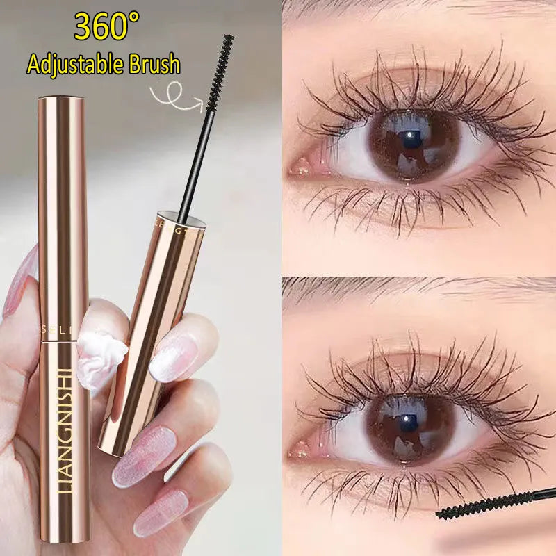 4D Silk Fiber Brown Mascara for Volumizing, Lengthening, and Waterproof Lashes