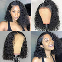 Kinky Curly Bob Wig Glueless Lace Front Human Hair Wig