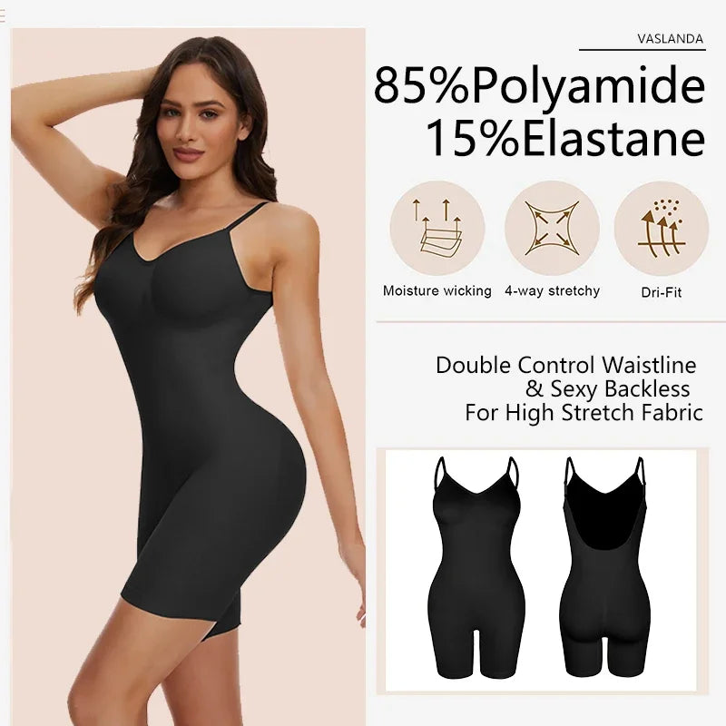 Seamless Bodysuit Shapewear for Women - Open Crotch Waist Trainer & Body Shaper