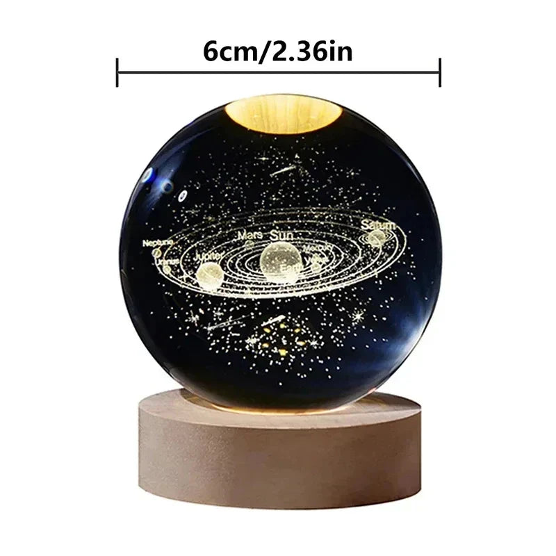 Crystal Ball LED Night Light Galaxy 3D Planet Moon Lamp Bedroom Home Decor for Kids Party Children Birthday Christmas Gifts  ourlum.com   