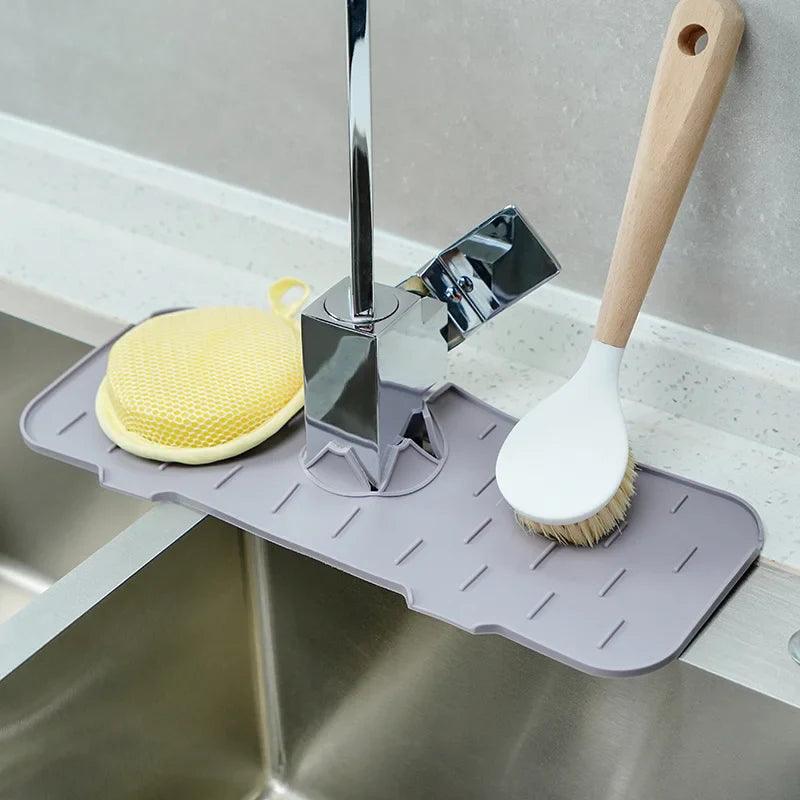 Kitchen Faucet Mat: Waterproof Sink Protector - Grey, Black, Orange  ourlum.com   