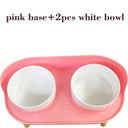 Adjustable Cat Double Bowls Feeder for Healthy Pet Eating  ourlum.com Pink-2w  