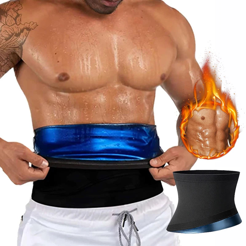 Waist Trainer Trimmer Sweat Belt Band for Men Lower Belly Fat Sauna Slimming Suit Workout Body Shaper