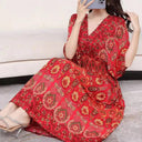 Casual Vintage Printed Dress: Retro Style and Comfort