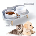 Adjustable Cat Double Bowls Feeder for Healthy Pet Eating  ourlum.com   