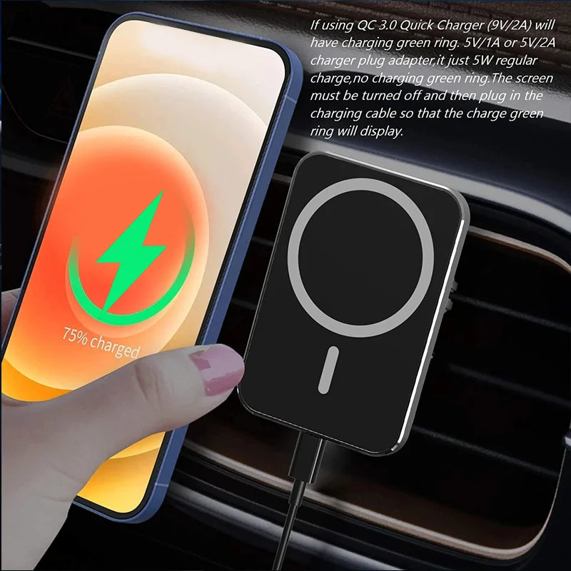 30W Magnetic Car Wireless Charger Air Vent Phone Holder Stand for iPhone 15 14 13 Pro Max Mini Car Charger Fast Charging Station