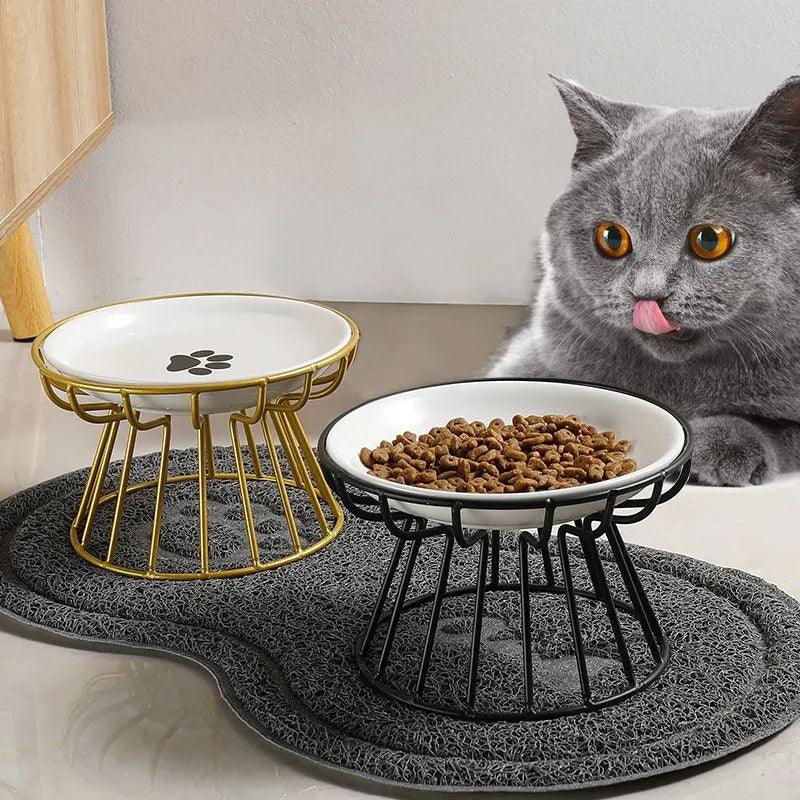 Elevated Ceramic Pet Feeder with Metal Stand: Stylish and Functional  ourlum.com   