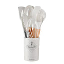 12-Piece Eco-Friendly Silicone Kitchen Utensils Set With Wooden Handles