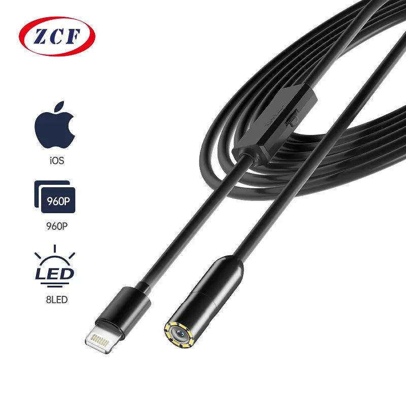 Industrial Endoscope Camera for iPhone iPad Inspection Borescope: High Definition, Waterproof, LED Lights, Accessories  ourlum.com   