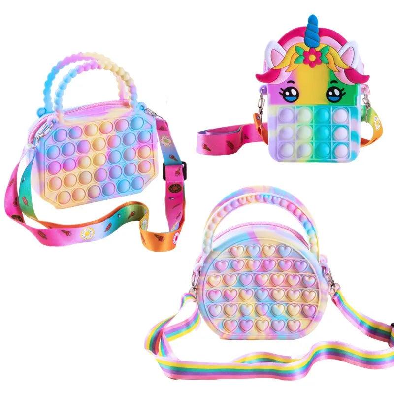 Sensory Silicone Pop Bubble Bag: Lightweight Antistress Handbag & Coin Pouch  ourlum.com   