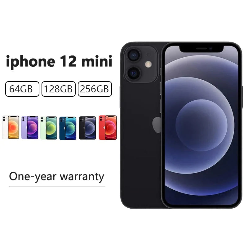 Original Apple 12 mini 64GB / 128GB / 256 ROM iPhone unlocks 5,4 inch OLED 5g screen a14 bionic chip with face ID camera 12mp  ourlum.com   