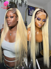 Queen Beauty Hair Ombre Blonde Lace Front Wig: Royal Remy Brazilian Transformation
