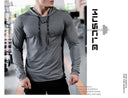 Mens Fitness Tracksuit Running Sport Hoodie Gym Joggers Hooded Outdoor Workout Shirts Tops Clothing Muscle Training Sweatshirt