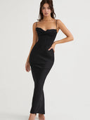 Transition Sexy Zone Classy Satin Open Back Fishtail Dress