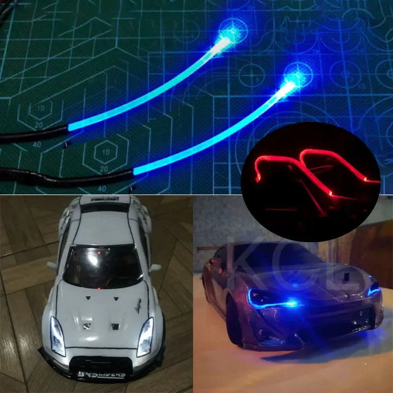 RC Car LED Fiber Tube Daytime Running Light Tail Lamp Kit - Enhance Your Night Driving Experience  ourlum.com orange 2pcs  