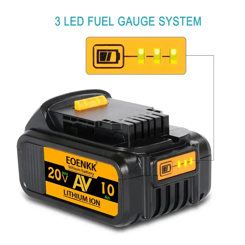 20V 10Ah Lithium Replacement Battery for DeWalt DCB Series - Power Up Your Tools!