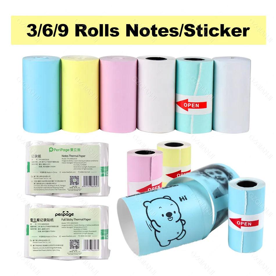 Peripage A6 Thermal Paper Rolls: High-Quality Sticker Labels  ourlum.com   